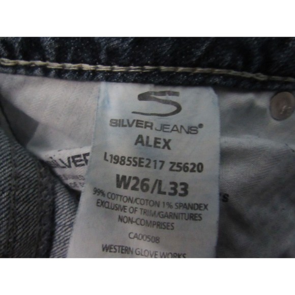 Silver Women Jeans Size 26 Blue Low Rise Alex Distressed Faded Flare Denim - Picture 4 of 4